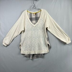 Anthropologie Pilcro Tunic Top size XS Oversized Plaid Long sleeve Boho